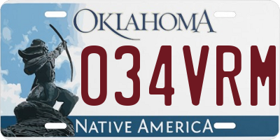 OK license plate 034VRM