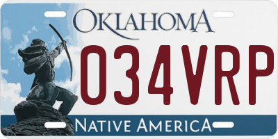 OK license plate 034VRP