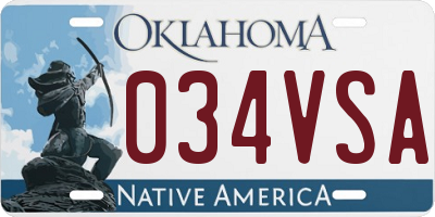 OK license plate 034VSA