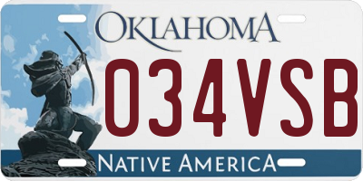 OK license plate 034VSB