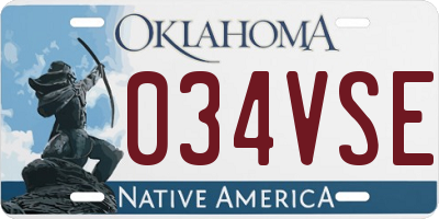 OK license plate 034VSE