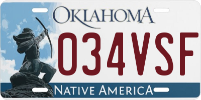 OK license plate 034VSF