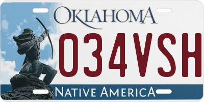 OK license plate 034VSH