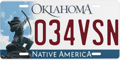 OK license plate 034VSN