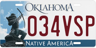 OK license plate 034VSP