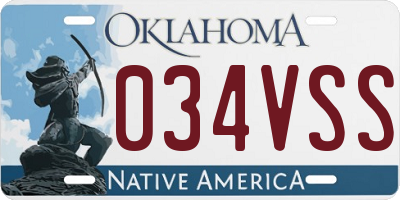 OK license plate 034VSS