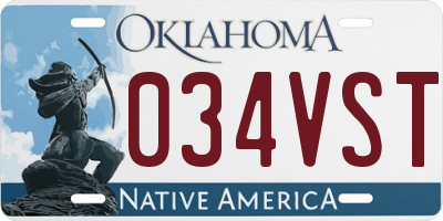 OK license plate 034VST