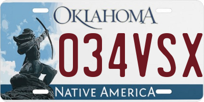 OK license plate 034VSX