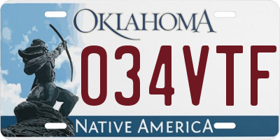 OK license plate 034VTF