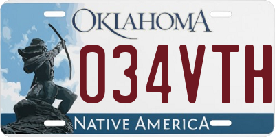 OK license plate 034VTH