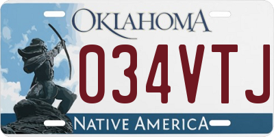 OK license plate 034VTJ