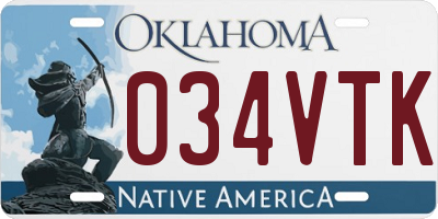 OK license plate 034VTK