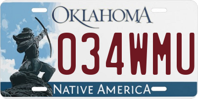 OK license plate 034WMU