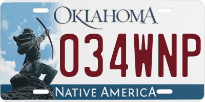 OK license plate 034WNP