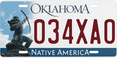 OK license plate 034XAO