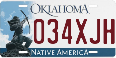 OK license plate 034XJH