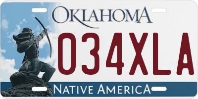 OK license plate 034XLA