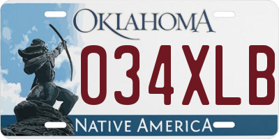 OK license plate 034XLB