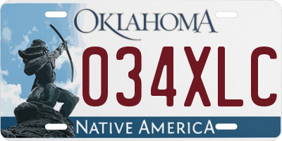 OK license plate 034XLC
