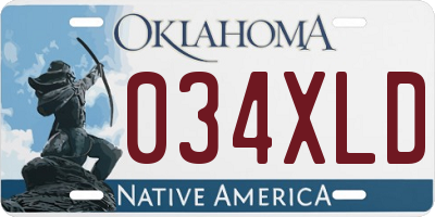 OK license plate 034XLD