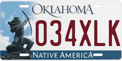 OK license plate 034XLK