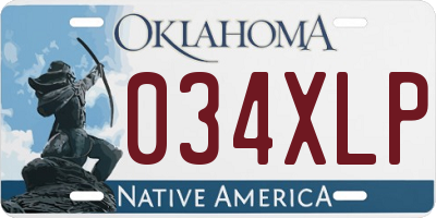 OK license plate 034XLP