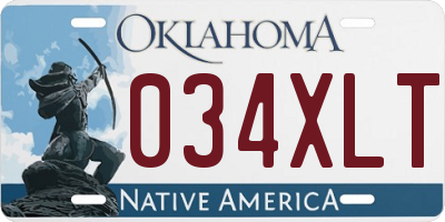 OK license plate 034XLT