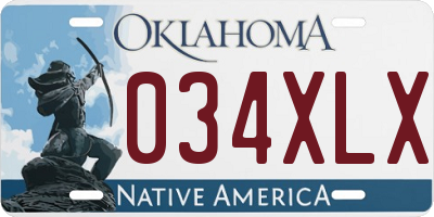 OK license plate 034XLX