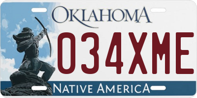 OK license plate 034XME