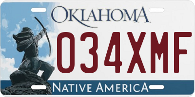 OK license plate 034XMF