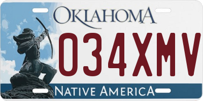 OK license plate 034XMV