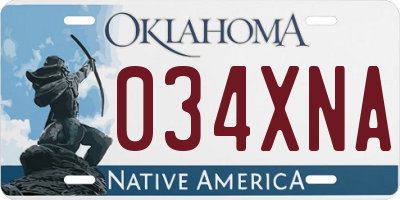 OK license plate 034XNA