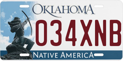OK license plate 034XNB