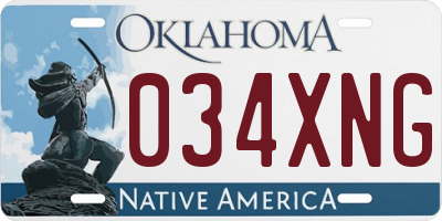 OK license plate 034XNG