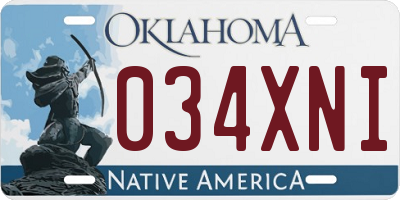 OK license plate 034XNI