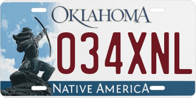 OK license plate 034XNL