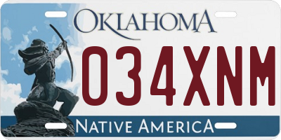 OK license plate 034XNM