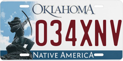 OK license plate 034XNV