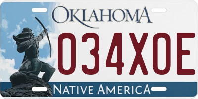 OK license plate 034XOE