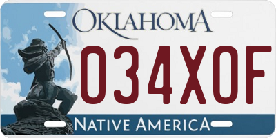 OK license plate 034XOF