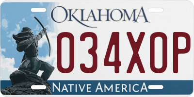OK license plate 034XOP