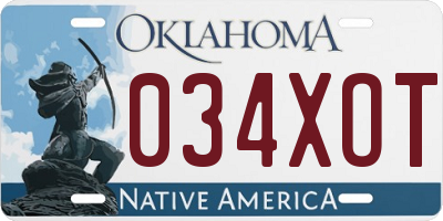 OK license plate 034XOT