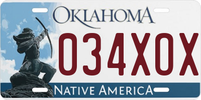 OK license plate 034XOX