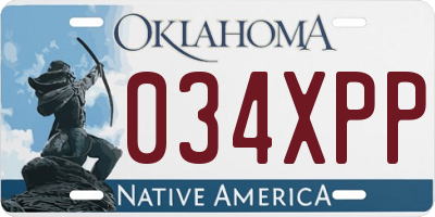 OK license plate 034XPP