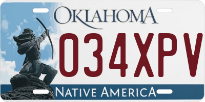 OK license plate 034XPV