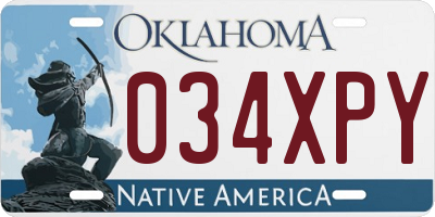 OK license plate 034XPY