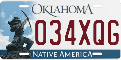 OK license plate 034XQG