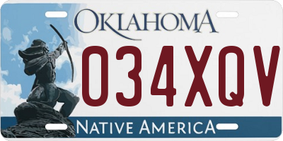 OK license plate 034XQV