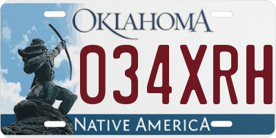 OK license plate 034XRH