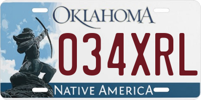 OK license plate 034XRL